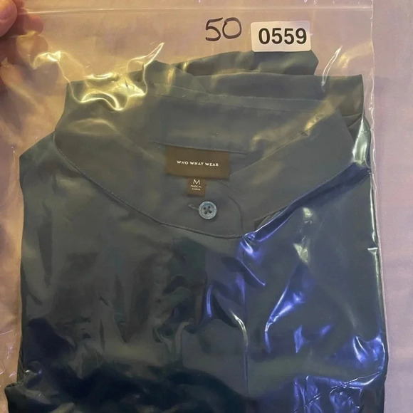 WHO What Wear low turtleneck, button up shirt, 3/4 length sleeves. - Picture 9 of 9